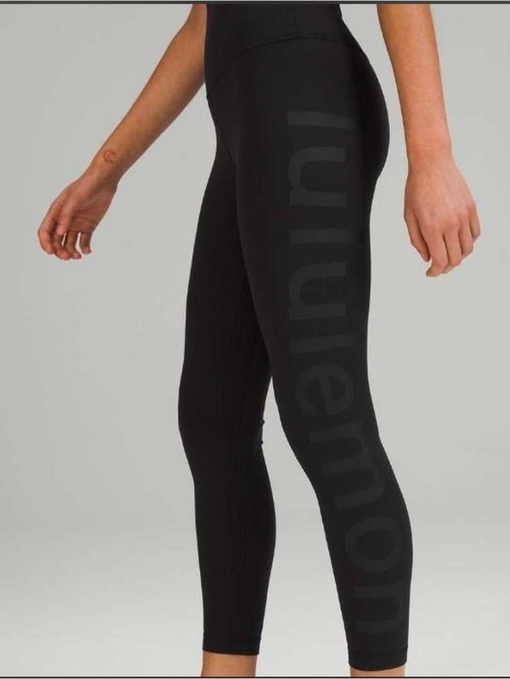 Lululemon Black Logo High-Rise Leggings. SOLD OUT STYLE